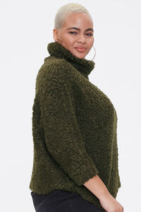 OLIVE Plus Size Boucle Turtleneck Sweater, image 2