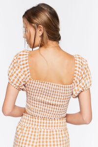 MAPLE/WHITE Gingham Crop Top, image 3