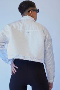WHITE/BLACK FUBU Toggle-Hem Cropped Jacket, image 3