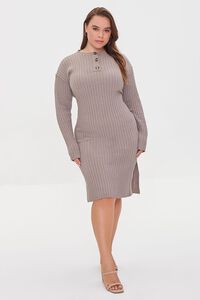 GREY Plus Size Ribbed Chenille Dress, image 4