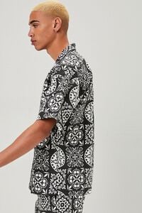 BLACK/MULTI Ornate Print Linen-Blend Shirt, image 2
