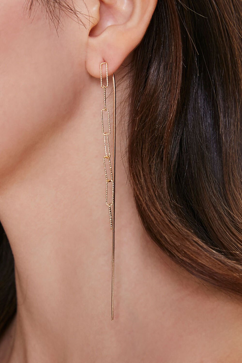 GOLD Anchor Chain Duster Earrings, image 1