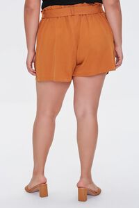 RUST Plus Size Relaxed Tie-Belt Shorts, image 4