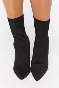 BLACK Block Heel Sock Booties (Wide), image 4