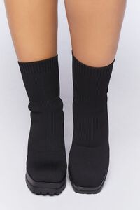 BLACK Ribbed Sock Booties (Wide), image 4