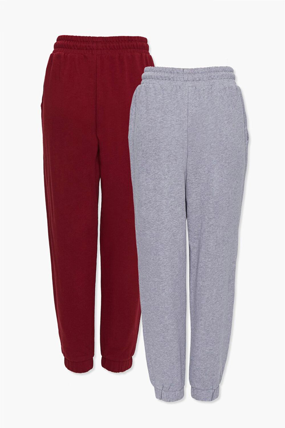 HEATHER GREY/BURGUNDY French Terry Joggers Set, image 2