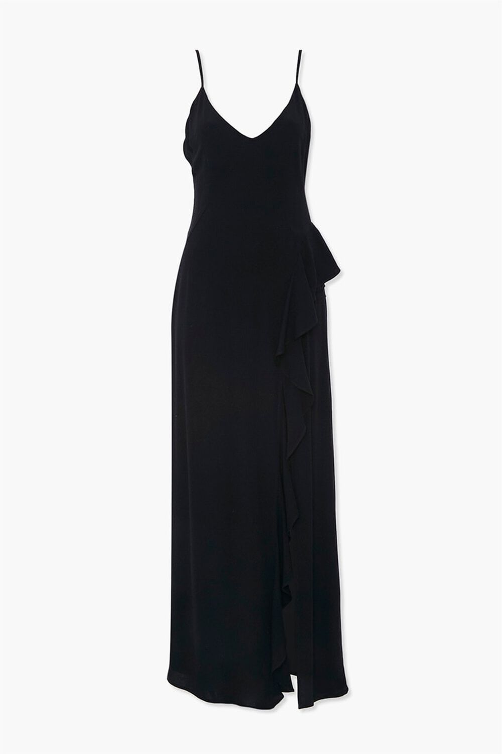 BLACK Ruffle-Trim Maxi Dress, image 1