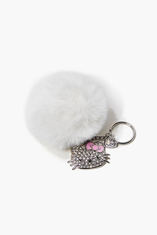 WHITE Hello Kitty Pom Pom Key Chain, image 2