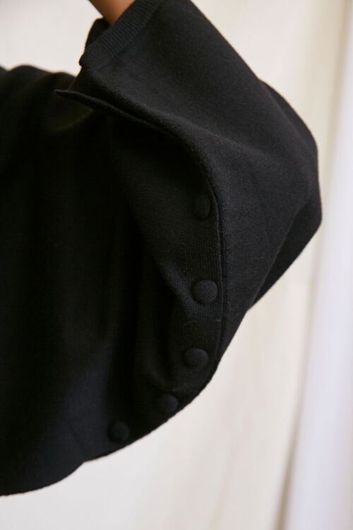 BLACK Turtleneck Batwing-Sleeve Sweater, image 5