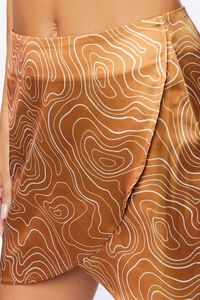 BROWN/MULTI Abstract Print Tulip-Hem Mini Skirt, image 6