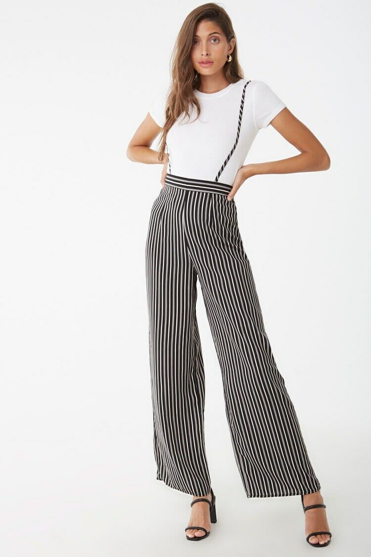 Zara Striped Suspender Pants