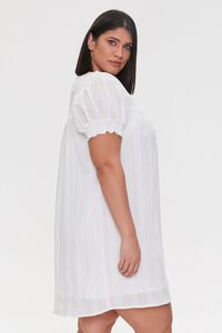 WHITE Plus Size Striped Mini Dress, image 3