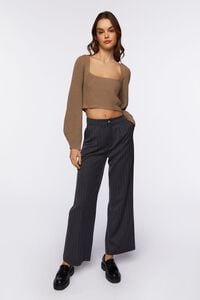TAUPE Rib-Knit Cropped Sweater, image 4