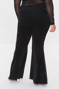 BLACK Plus Size Velveteen Flare Pants, image 4