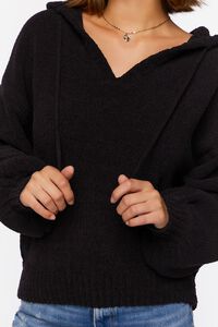 BLACK Hooded Drop-Sleeve Sweater, image 5