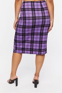 Plus Size Plaid Bodycon Midi Skirt, image 4