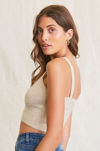 OATMEAL Recycled Cropped Cami Sweater, image 2