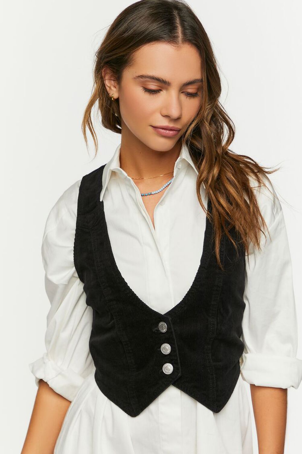 Forever 21 Corduroy Cropped Vest