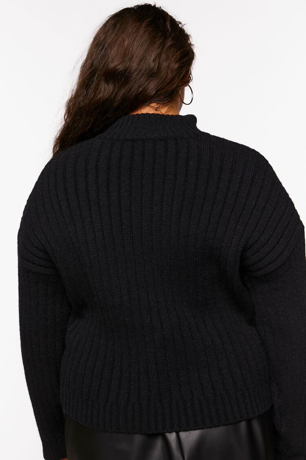 Plus Size Half-Zip Funnel Neck Sweater, image 3