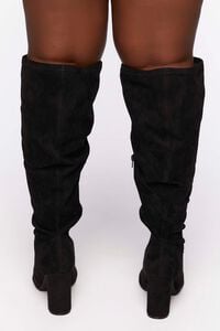 BLACK Faux Suede Over-the-Knee Boots (Wide), image 3