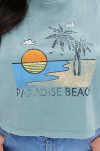 BLUE/MULTI Plus Size Paradise Beach Muscle Tee, image 5