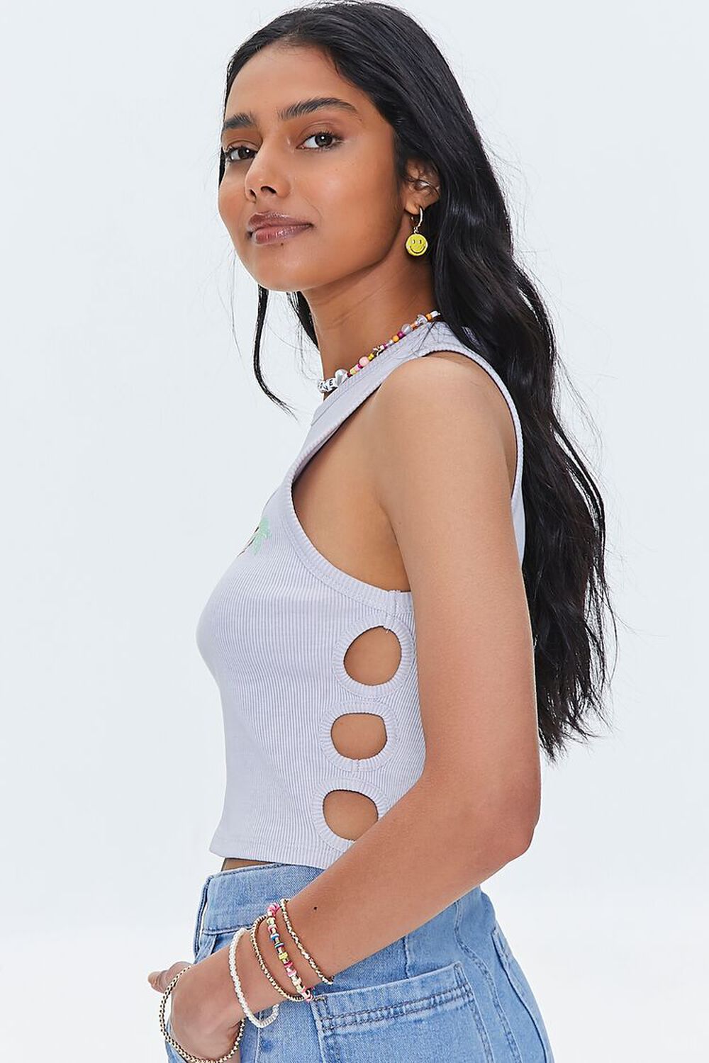 Paradise Found Graphic Cutout Crop Top, image 2