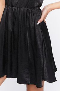 BLACK Satin Butterfly Sleeve Mini Dress, image 5