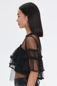 BLACK Tiered Clip Dot Top, image 2