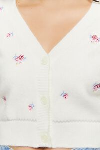 CREAM/MULTI Embroidered Floral Cardigan Sweater, image 5