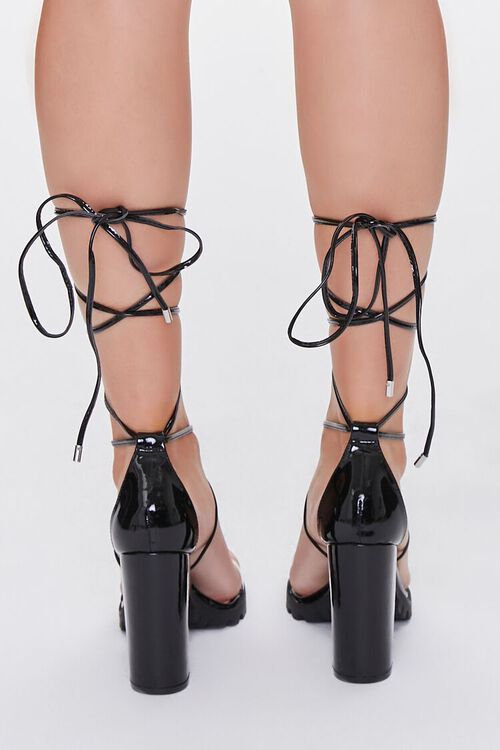 BLACK Wraparound Lug-Sole Block Heels, image 3