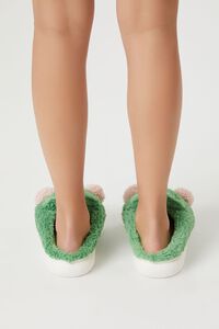GREEN Plush Frog House Slippers, image 3
