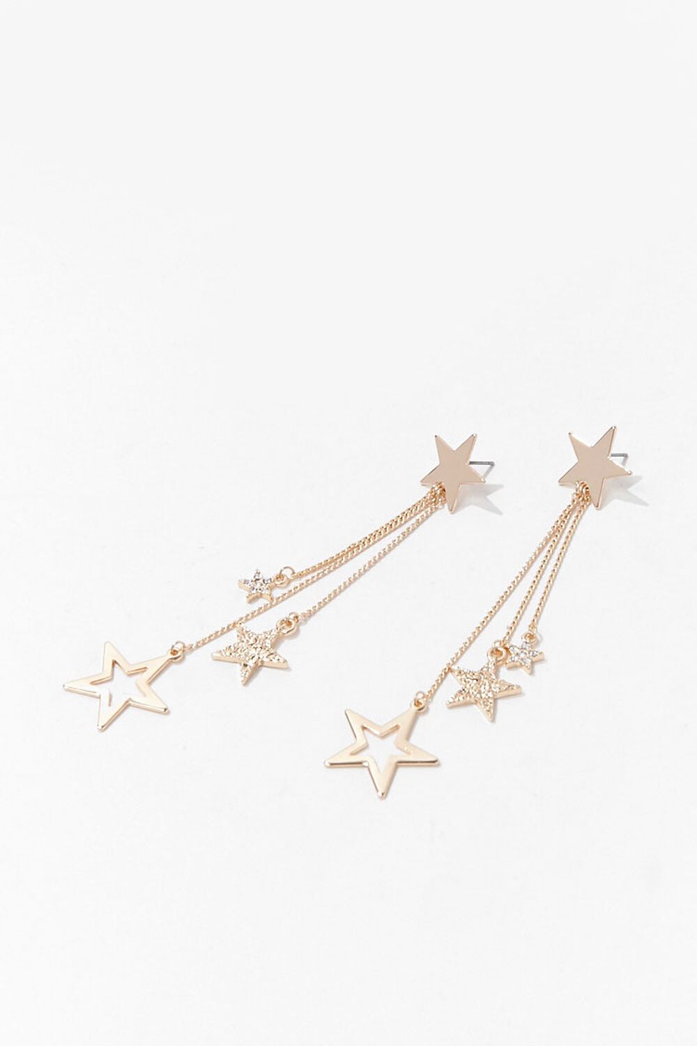 GOLD/CLEAR Rhinestone Star Drop Earrings, image 3