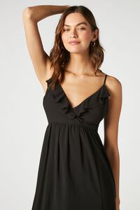BLACK Chiffon Ruffle High-Low Dress, image 5