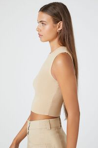 WARM SAND Sweater-Knit Cropped Tank Top, image 2