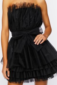 BLACK Tulle Tiered Mini Dress, image 5