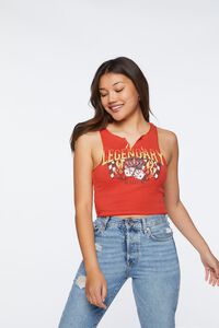 RED/MULTI Legendary Graphic Cropped Tank Top, image 6