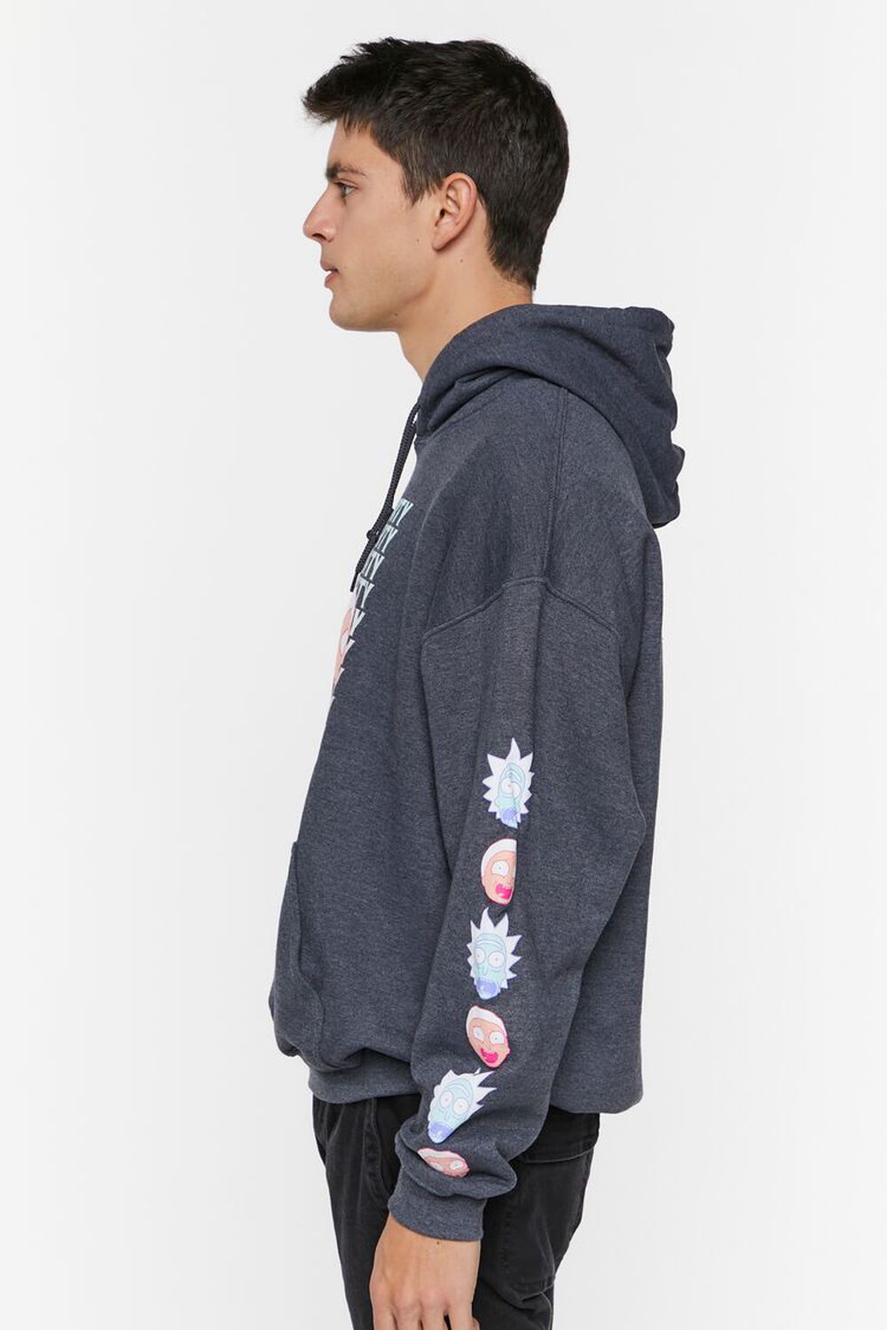 CHARCOAL/MULTI Rick & Morty Graphic Hoodie, image 2