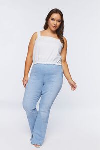 LIGHT DENIM Plus Size High-Rise Split Flare Jeans, image 2
