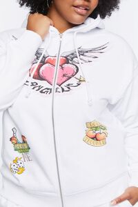 WHITE/MULTI Plus Size Angelic Graphic Zip-Up Hoodie, image 5