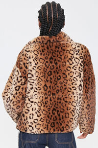TAN/BLACK Plush Leopard Print Jacket, image 3