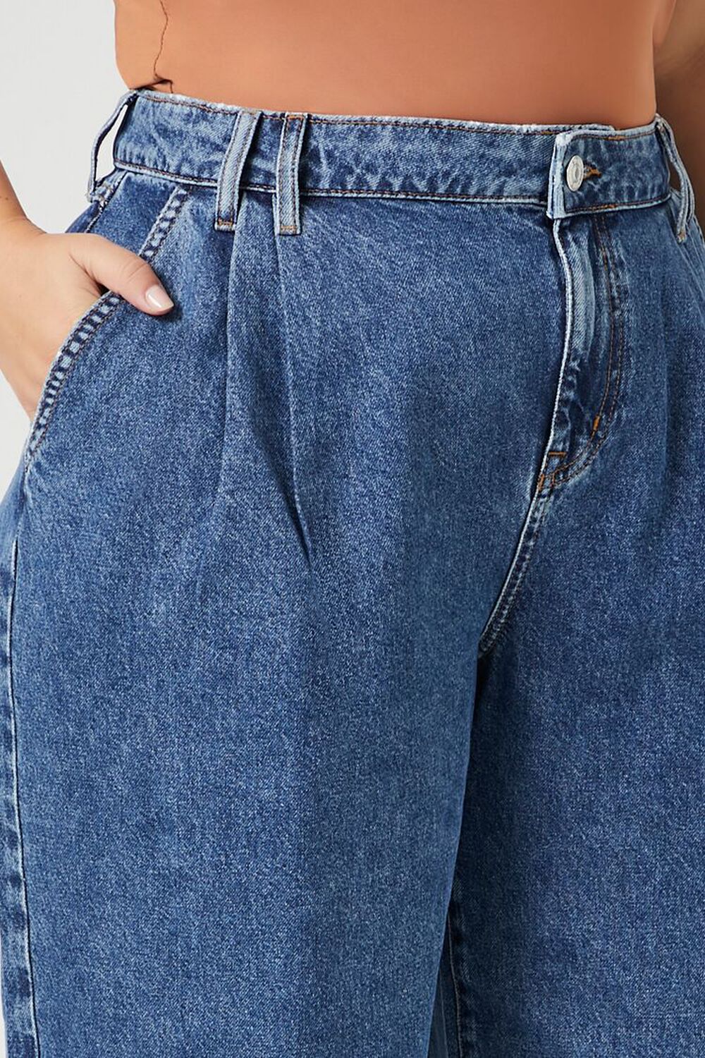 Tummy-Control Jeans for Women's High Waist High Elastic Pleated
