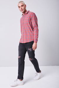 RED/GREY Plaid Button-Front Shirt, image 4