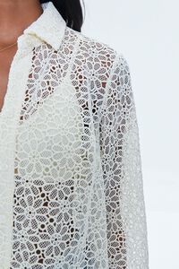 CREAM Sheer Crochet Floral Shirt, image 5