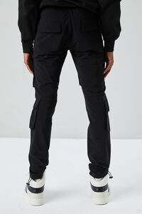 BLACK Drawstring Cargo Slim-Fit Pants, image 4