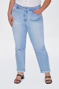 LIGHT DENIM Plus Size Premium Boyfriend Jeans, image 2