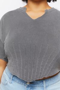 PEWTER Plus Size Raw-Cut Cropped Tee, image 5