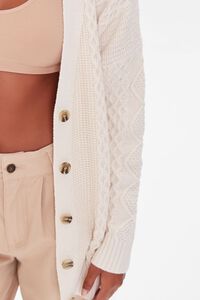 BEIGE Cable Knit Cardigan Sweater, image 5