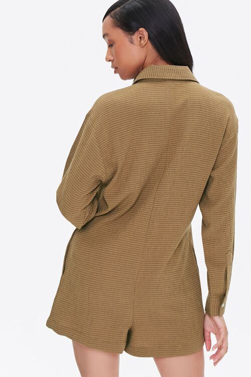 CAMEL Textured Shirt Romper, image 3