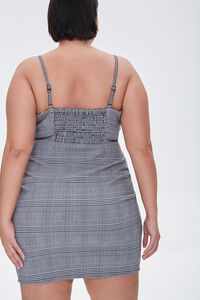 BLACK/GREY Plus Size Plaid Cami Mini Dress, image 3