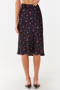 BLACK/MULTI Rose Floral Print Skirt, image 4
